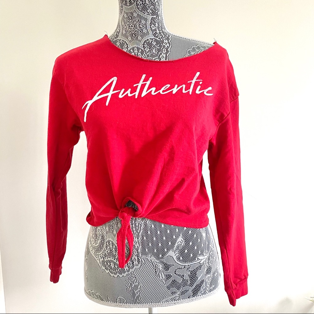 Crop Sweatshirt “Authentic” Red